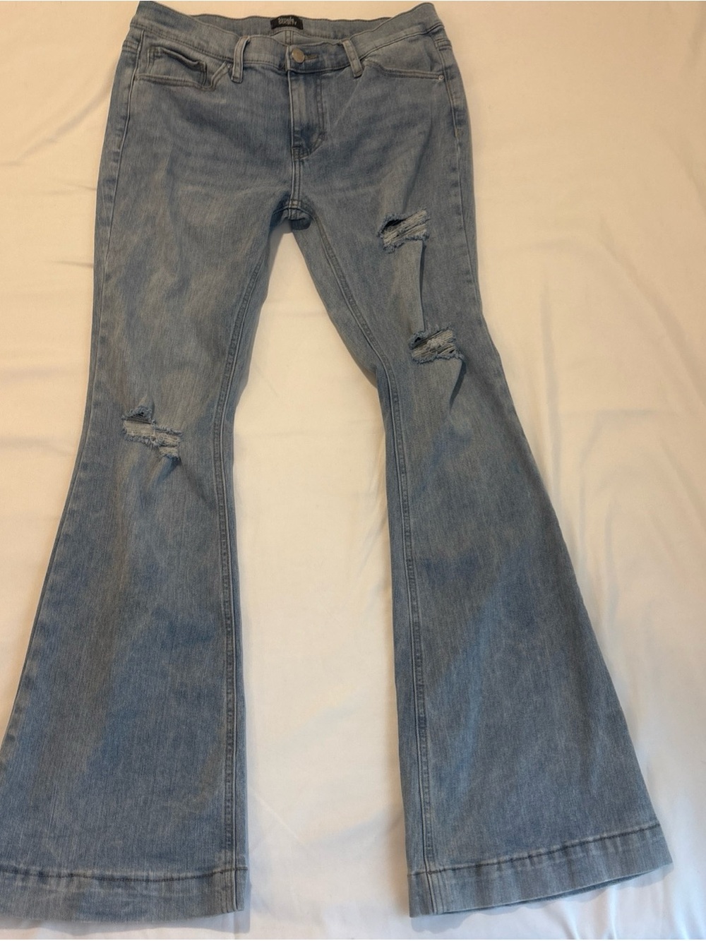 Simple Society Distressed Flare Jeans size 9